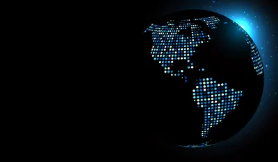 Wallpaper black, Earth, planet, blue points for mobile and desktop, section