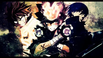 Anime Heroes Grunge Collage on Black HD Wallpaper