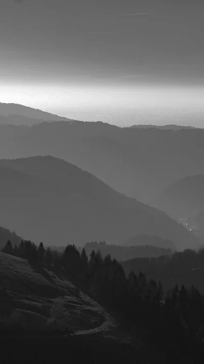 Mountain View Sky Bw Dark Nature iPhone 6 Wallpaper