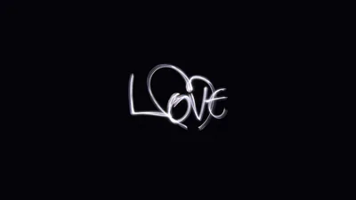 Love Written in White Script on Black HD Wallpaper