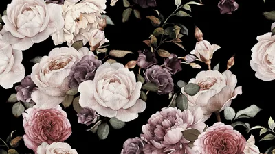 Antique Rose Bouquet Pattern HD Wallpaper