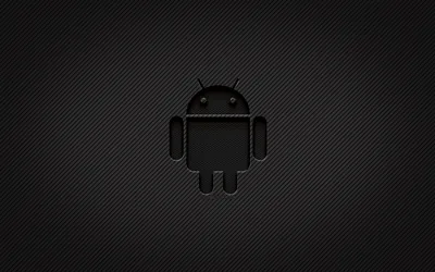 Carbon Fibre Android Robot Logo HD Wallpaper