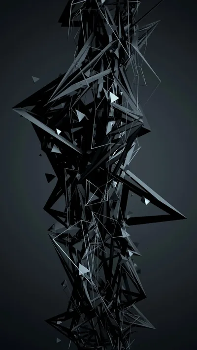 Black Glass Shards Column HD Phone Wallpaper