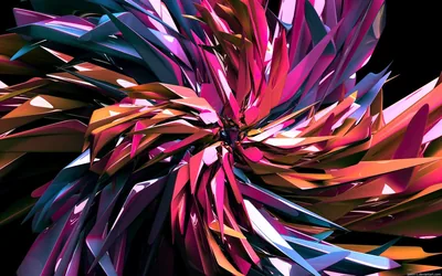 Spiky Crystal Burst on Black HD Wallpaper