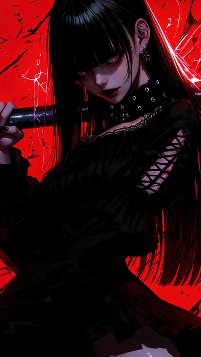Goth Anime Girl 4K Wallpaper iPhone HD Phone