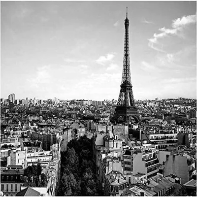 Custom Fresco Wallpaper All Sizes Aesthetic Modern French City Eiffel Tower Black