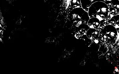 Ink Splatter and Bubbles in Black and White HD Wallpaper