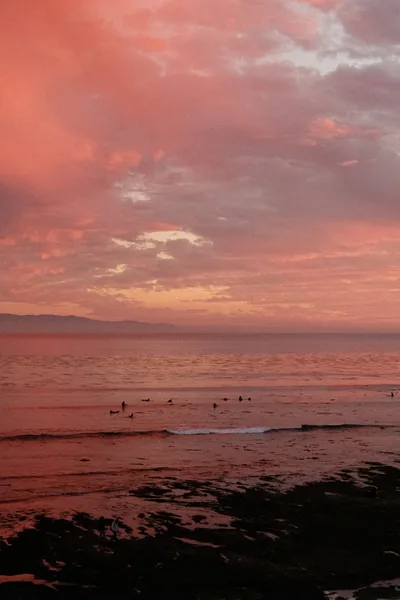 Pink Clouds Over a Winter Sea HD Phone Wallpaper