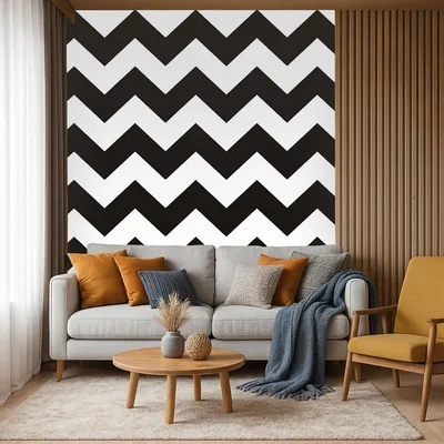 Black and white chevron wallpaper