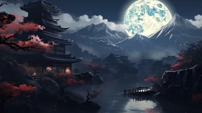 Moonlit Serenity in Ancient Japan backiee
