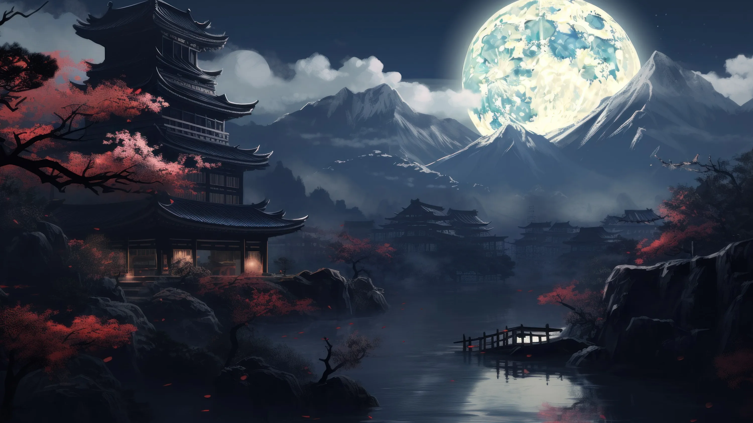 Moonlit Serenity in Ancient Japan backiee