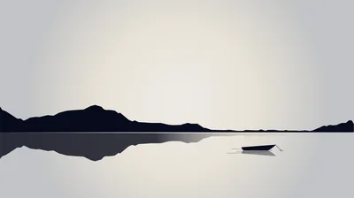 Small Boat on Still Water at Dawn HD Wallpaper