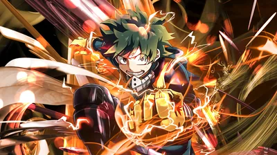 Deku Charging a Glowing Punch HD Wallpaper