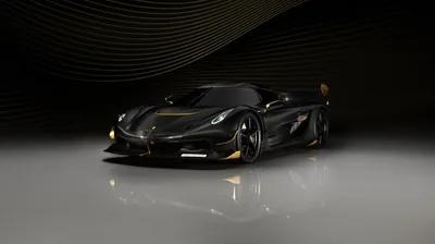 Koenigsegg Jesko in Black and Gold HD Wallpaper
