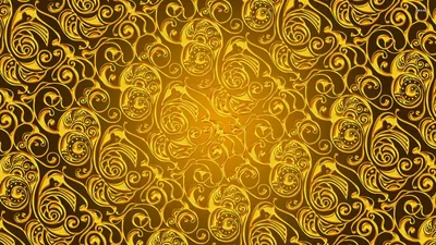 Gold Damask Swirl Pattern HD Wallpaper