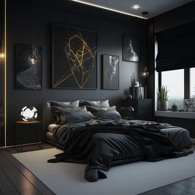 All Black Bedroom