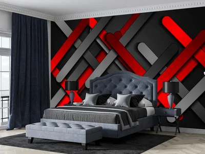Amazon Eierme Red Black Metal 3D wall Mural Wallpaper for Bedroom Not