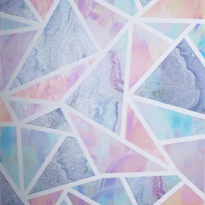 Arthouse Pastel Geometric Wallpaper Glitter Liquid Marble Effect Pink Lilac Teal