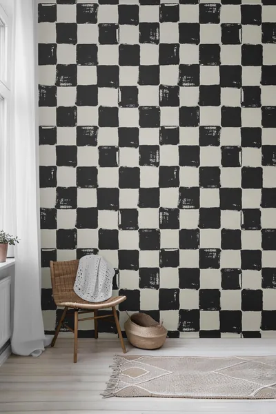 Retro Wallpaper, Black and White Wallpaper, Peel and Stick Wallpaper