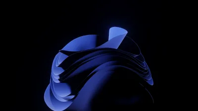 Windows 11 Bloom in Dark Blue HD Wallpaper