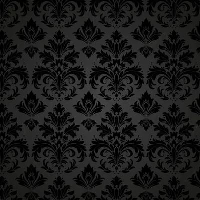 Dark Decoupage Paper Repeating Damask Pattern Black Shade