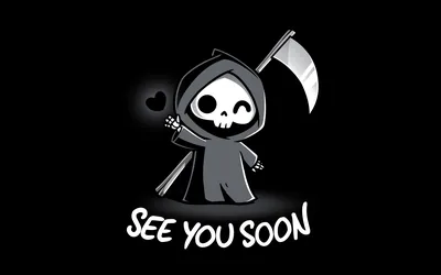 See you soon Wallpaper 4K, Grim Reaper, Black heart