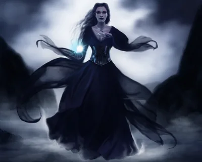 Dark Sorceress Enigmatic Witch HD Wallpaper