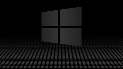 Angled Black Windows Logo Over Dot Grid HD Wallpaper