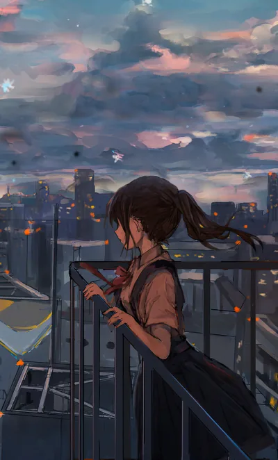 Alone Long Hair Schoolgirls Anime Girls Wallpapers Hd