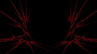 Red Fractal Spikes on Black HD Wallpaper