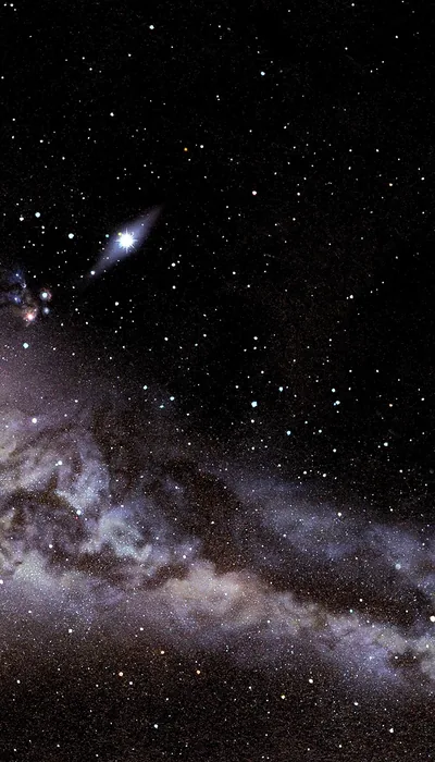 Bright Star Above the Milky Way Band HD Phone Wallpaper