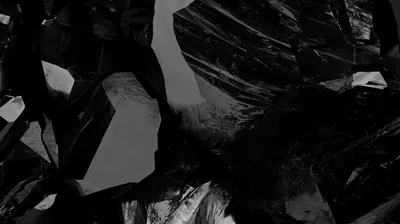Jagged Black Rocks in Grey Light HD Wallpaper