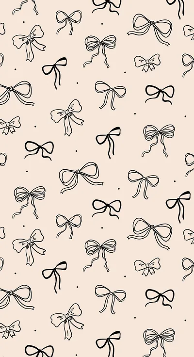 Cute beige coquette bows pattern