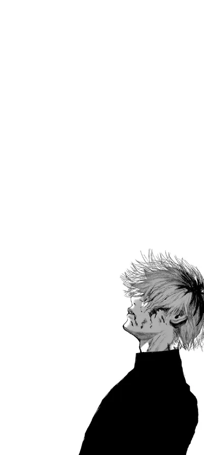 Minimal Sketch of a White-Haired Boy HD Phone Wallpaper