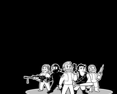 Vault Boy Figures in White on Black HD Wallpaper