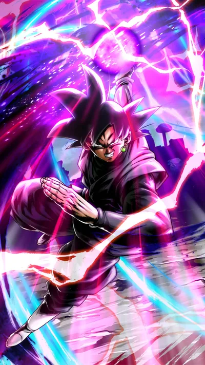 Crouching Guard in Purple Lightning HD Phone Wallpaper
