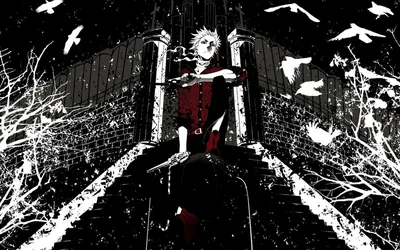 Anime Vampire on a Throne HD Wallpaper