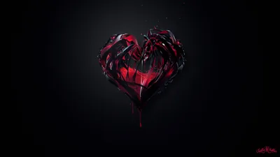 Cracked Red Glass Heart HD Wallpaper