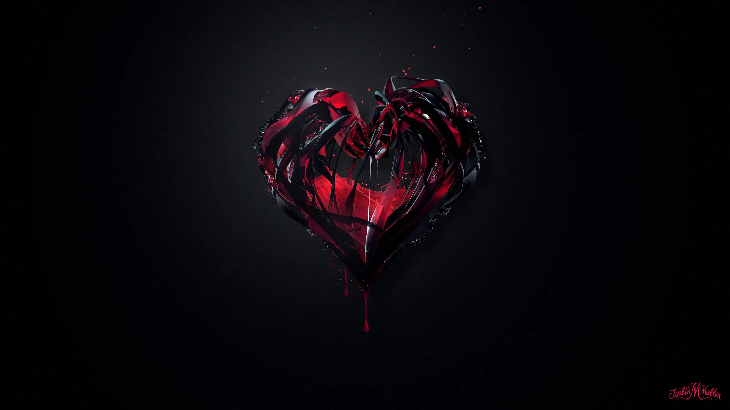 Artistic Black Heart HD Wallpaper