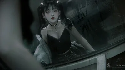 Anime Girl With Horns Wearing Black Dress Dark Background HD Anime Girl Wallpapers