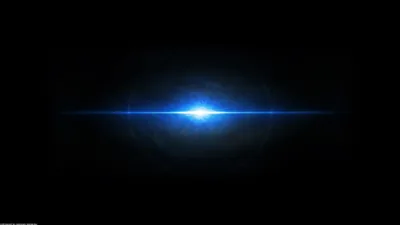 Horizontal Blue Lens Flare on Black HD Wallpaper