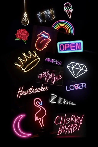 Black Aesthetic Wallpaper Neon Heart Customize and personalise your