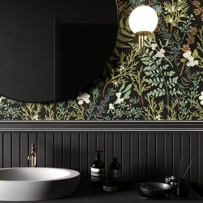 Vintage Moody Botanical Fern Wallpaper