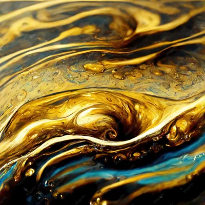 Gold and Teal Paint Vortex HD Wallpaper