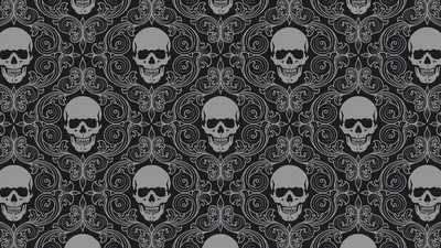 Dark horror skulls pattern