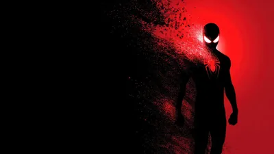 Minimalist Red And Black Spider Man Splatter