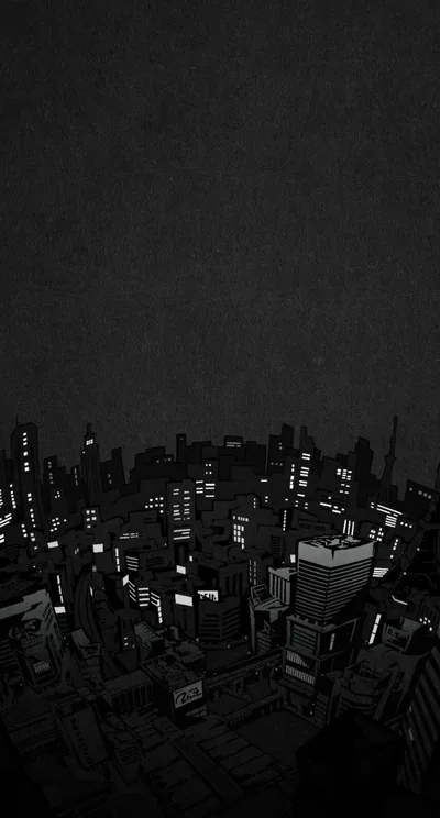 Dark City Skyline Seen From Above HD Phone Wallpaper