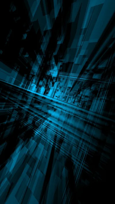 Cyan Tech Shards in Perspective HD Phone Wallpaper