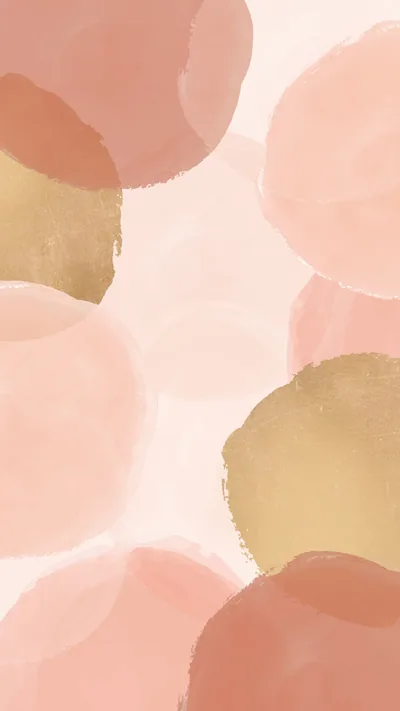 Blush and Gold Watercolor Circles HD Phone Wallpaper