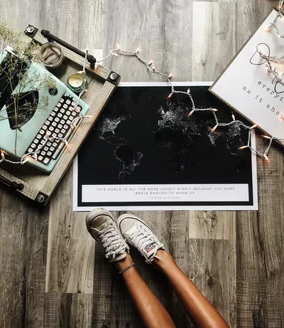 Beautiful poster of Black & White World map, Streetmap poster Mapiful